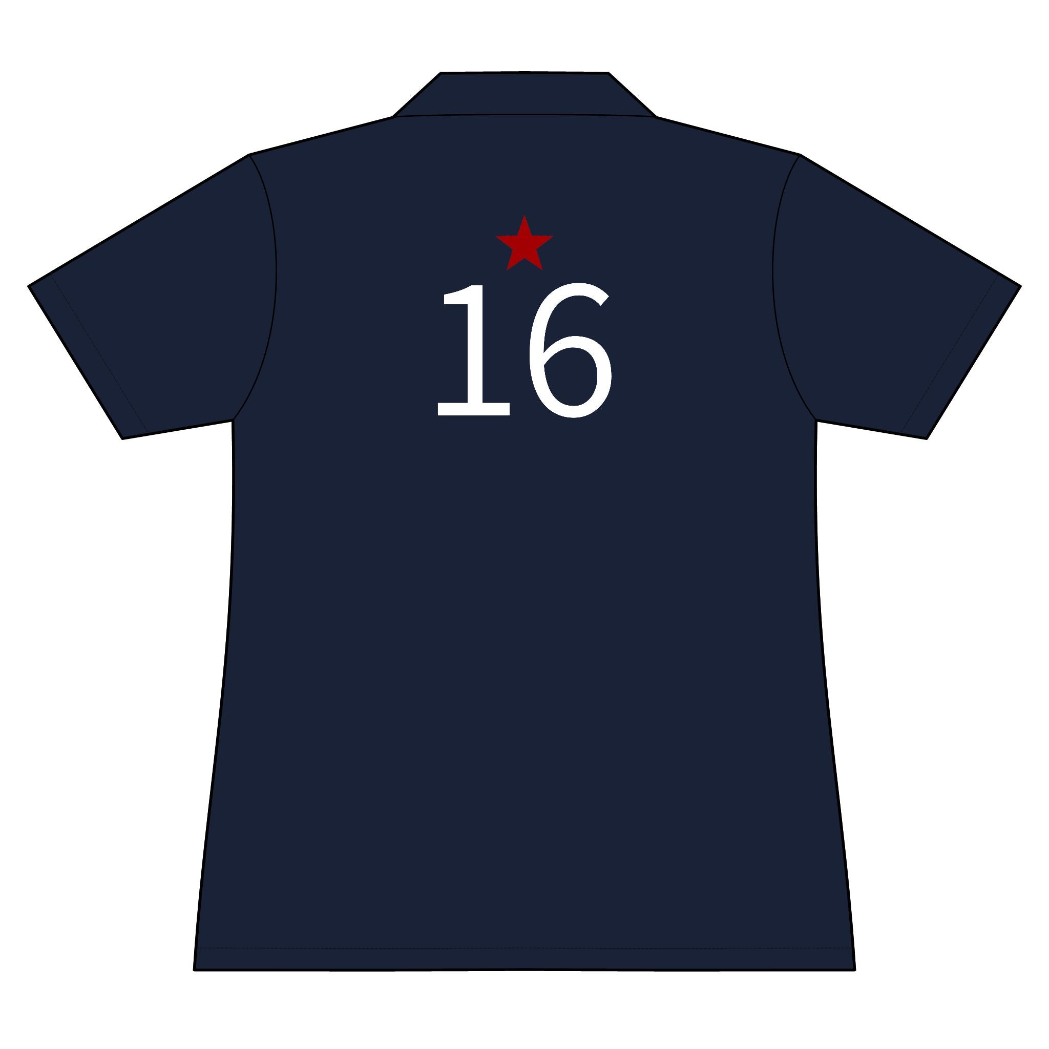 16*  I Miss You: Team polo Shirt - Blue Ribbon - Widow / Women's