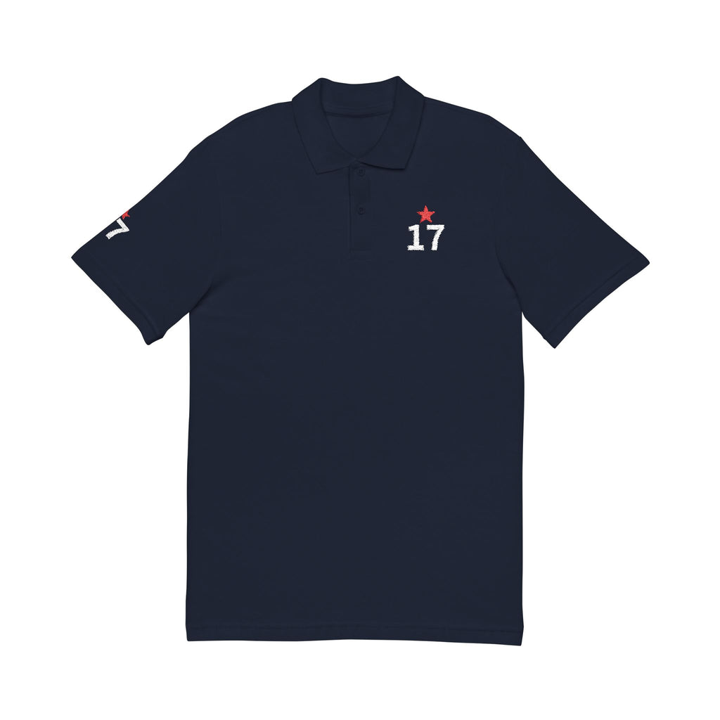 17*  I Miss You:  Team polo Shirt - Blue Ribbon - Widower / Men's
