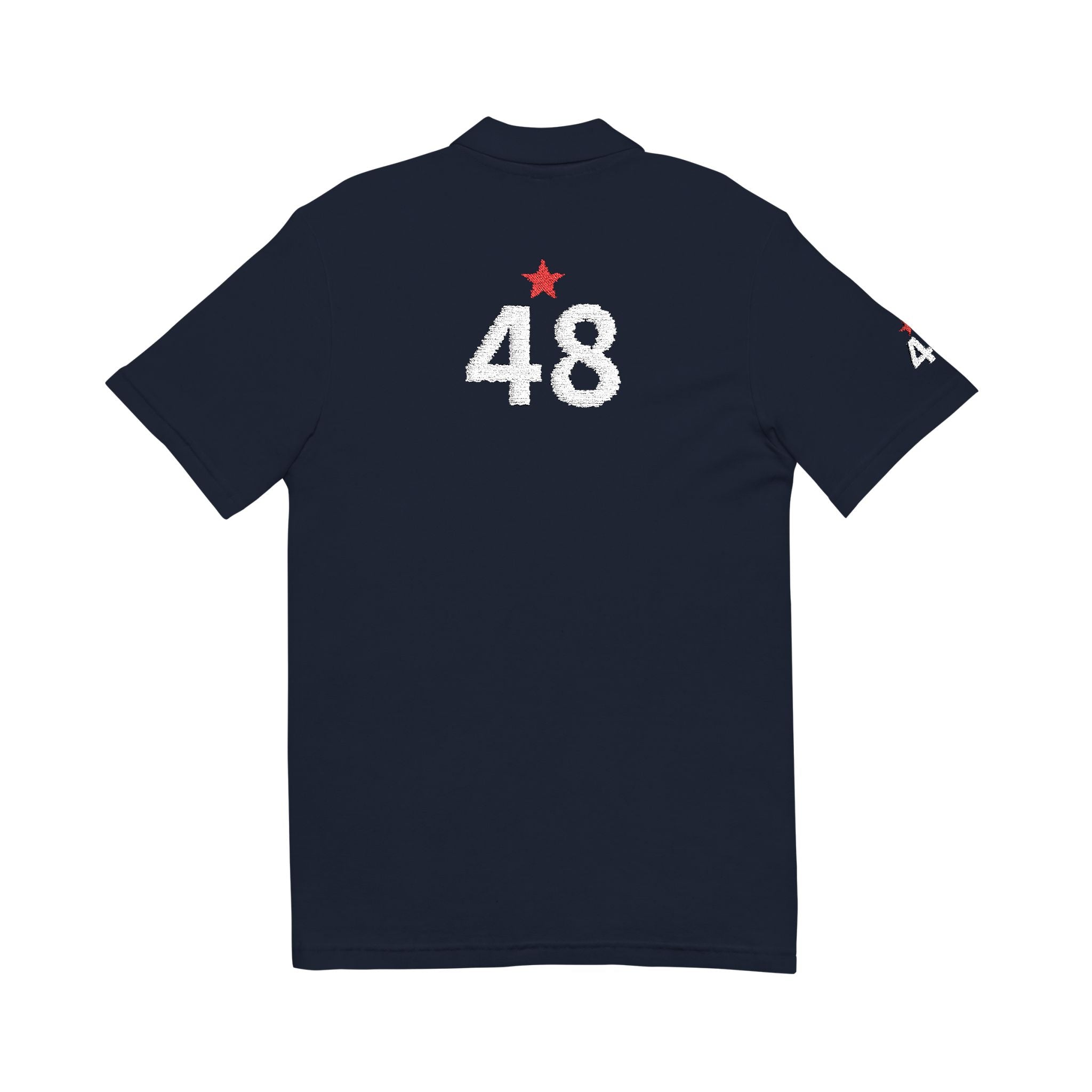 48*  I Miss You:  Team polo Shirt - Blue Ribbon - Widower / Men's