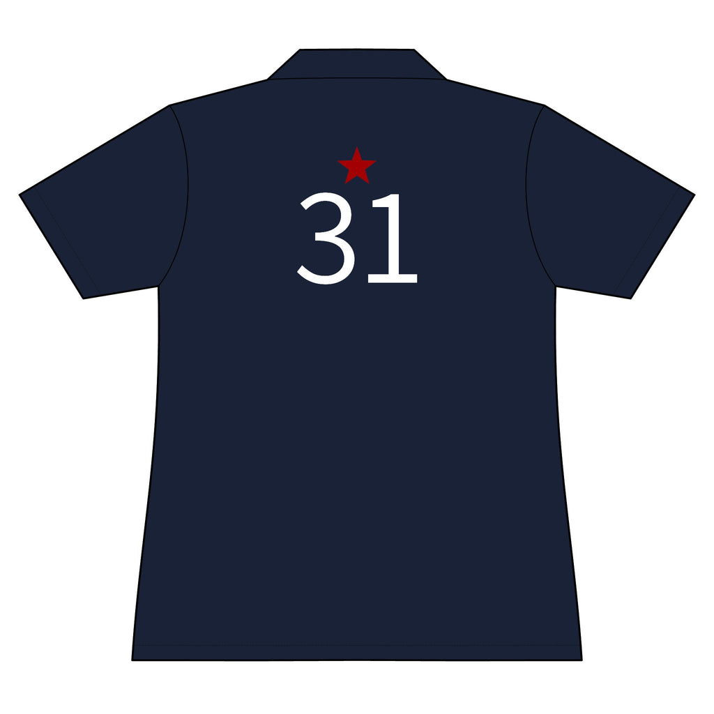 31*  I Miss You: Team polo Shirt - Blue Ribbon - Widow / Women's