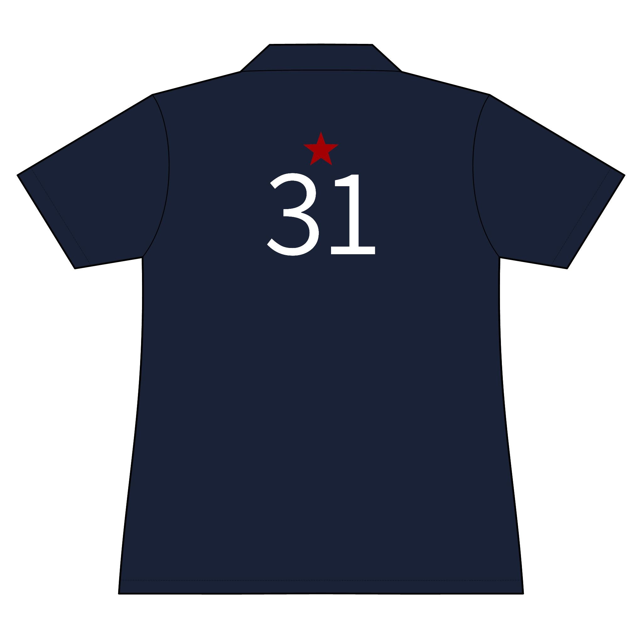 31*  I Miss You: Team polo Shirt - Blue Ribbon - Widow / Women's