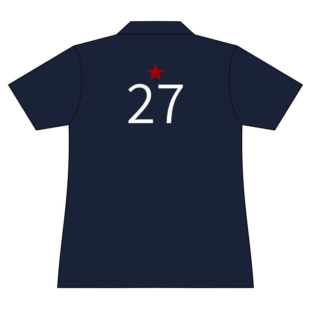 27*  I Miss You: Team polo Shirt - Blue Ribbon - Widow / Women's