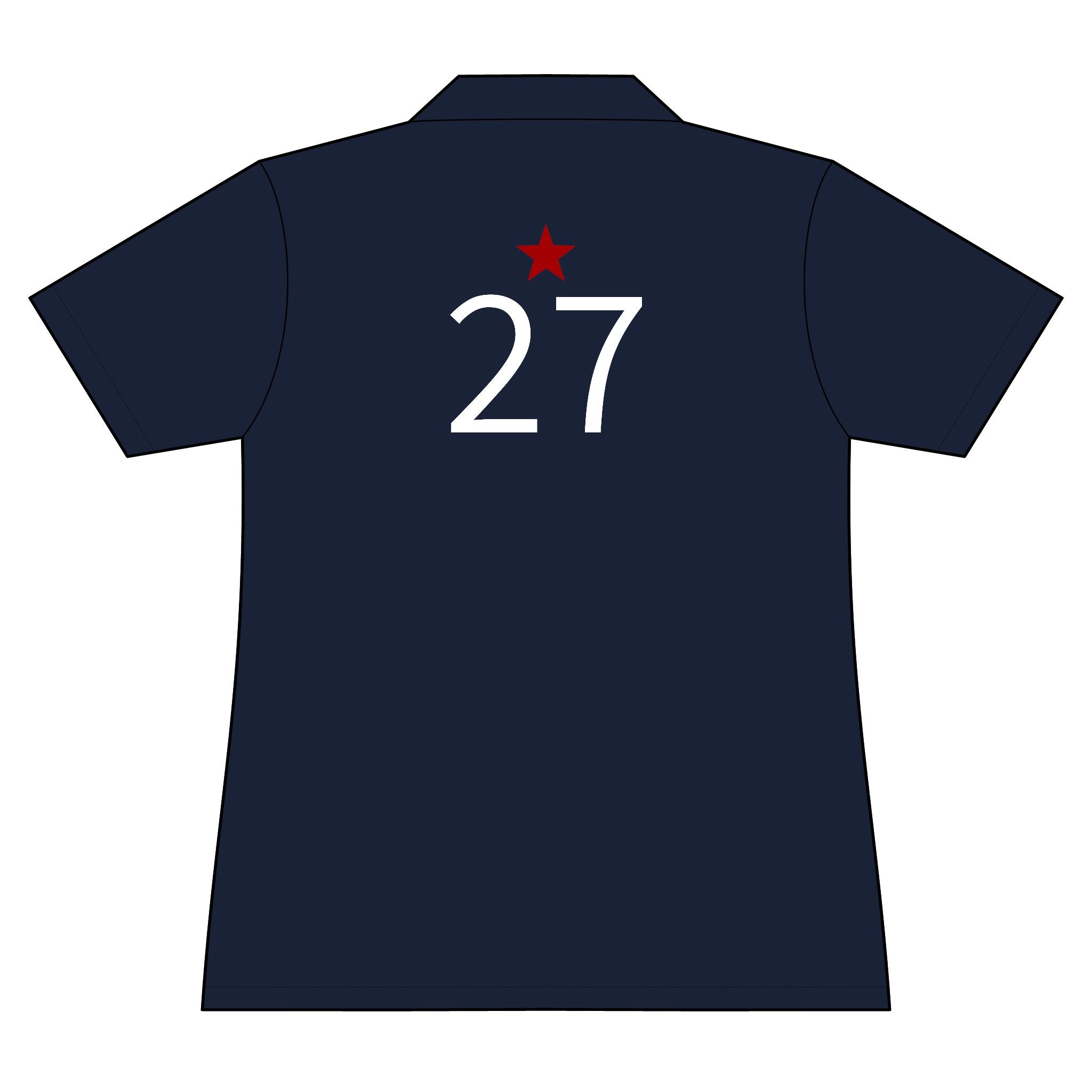 27*  I Miss You: Team polo Shirt - Blue Ribbon - Widow / Women's