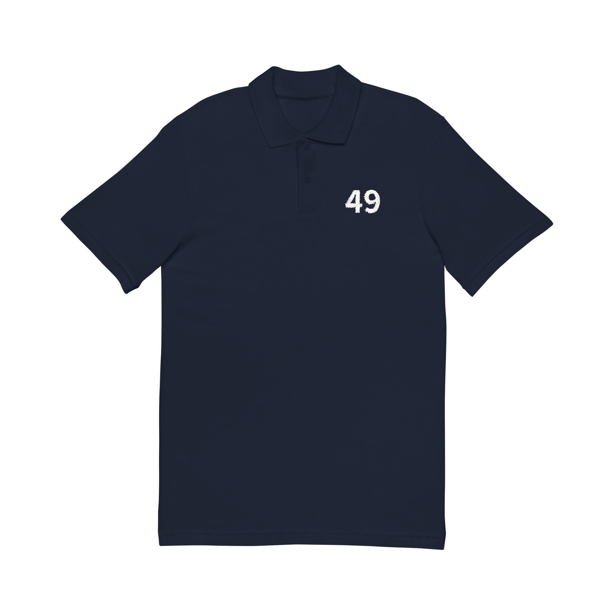 49TH  Happy Anniversary:  Team polo Shirt - Blue Ribbon - Husband / Men's