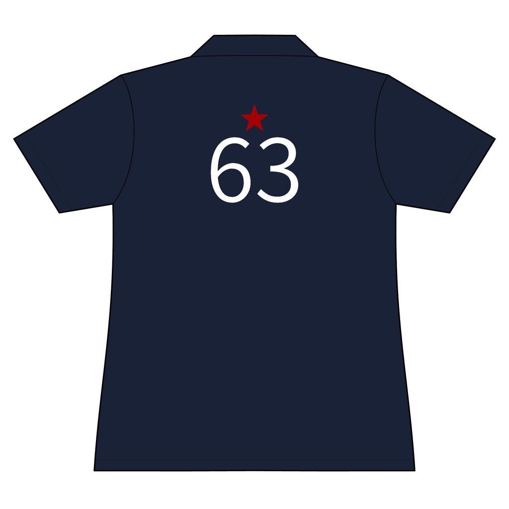 63*  I Miss You: Team polo Shirt - Blue Ribbon - Widow / Women's