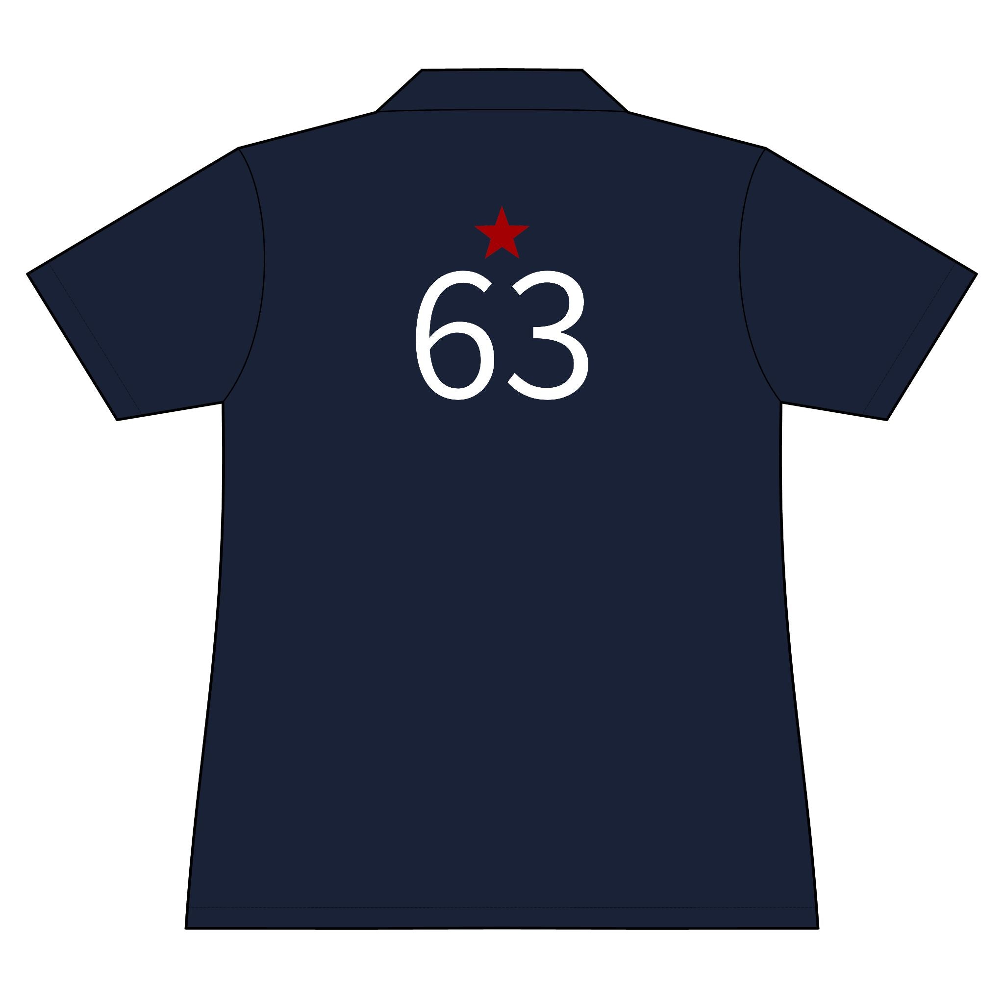 63*  I Miss You: Team polo Shirt - Blue Ribbon - Widow / Women's