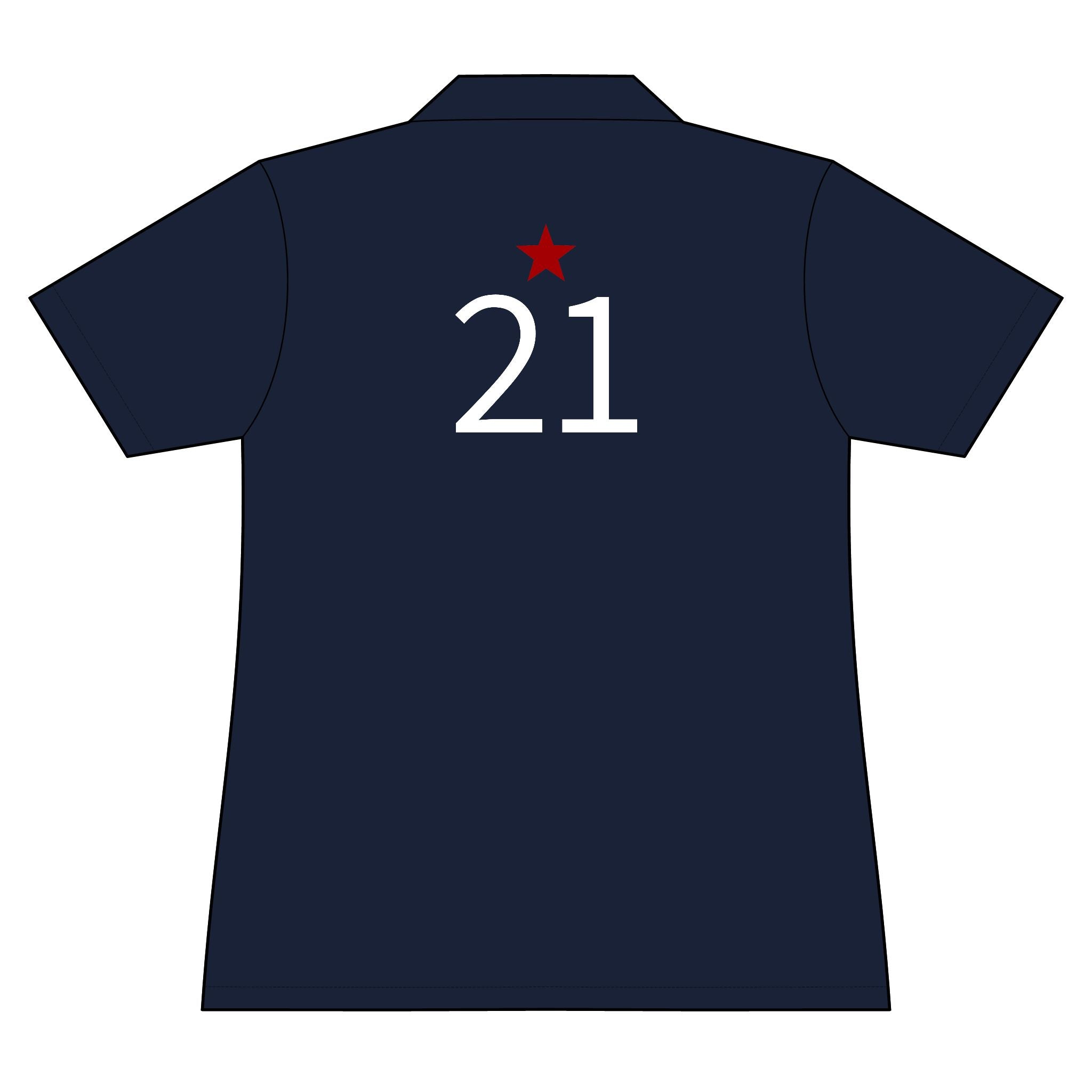 21*  I Miss You: Team polo Shirt - Blue Ribbon - Widow / Women's