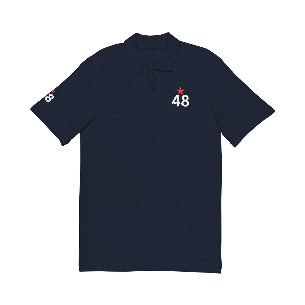 48*  I Miss You:  Team polo Shirt - Blue Ribbon - Widower / Men's