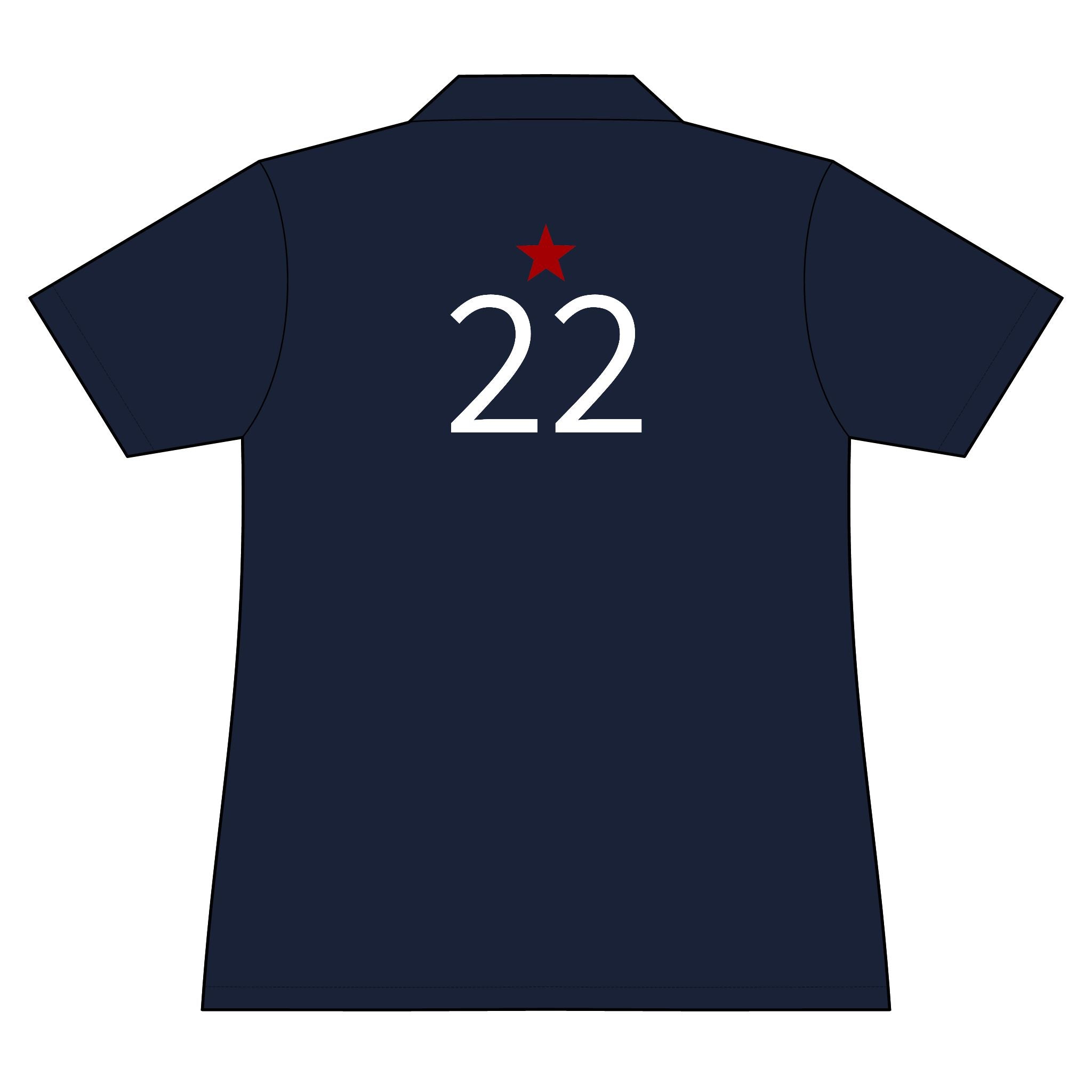 22*  I Miss You: Team polo Shirt - Blue Ribbon - Widow / Women's