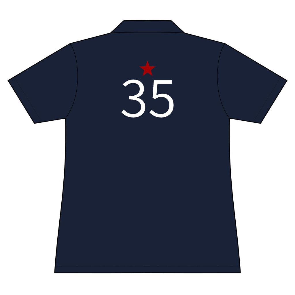 35*  I Miss You: Team polo Shirt - Blue Ribbon - Widow / Women's