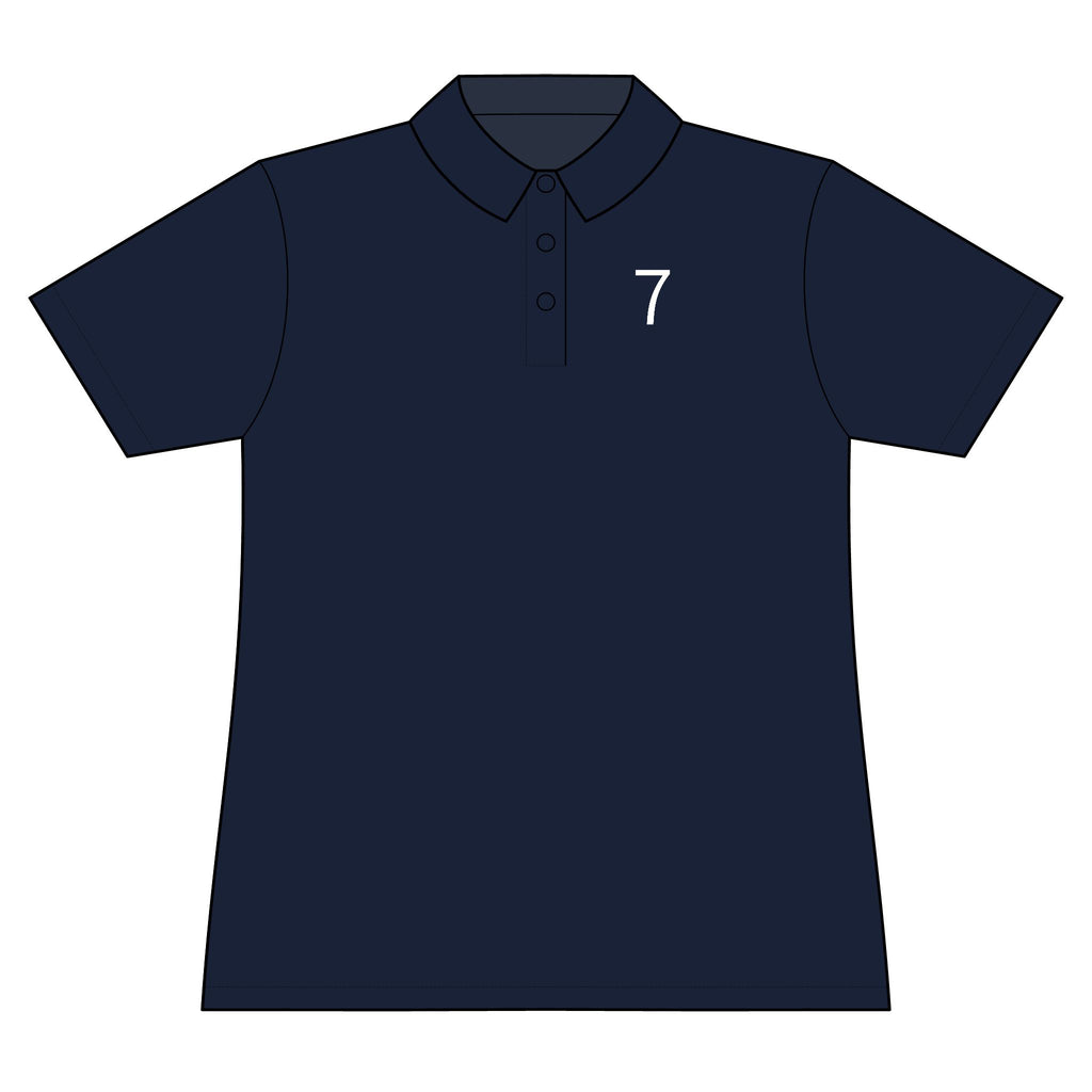 7th  Happy Anniversary: Team polo Shirt - Blue Ribbon - Wife / Women's