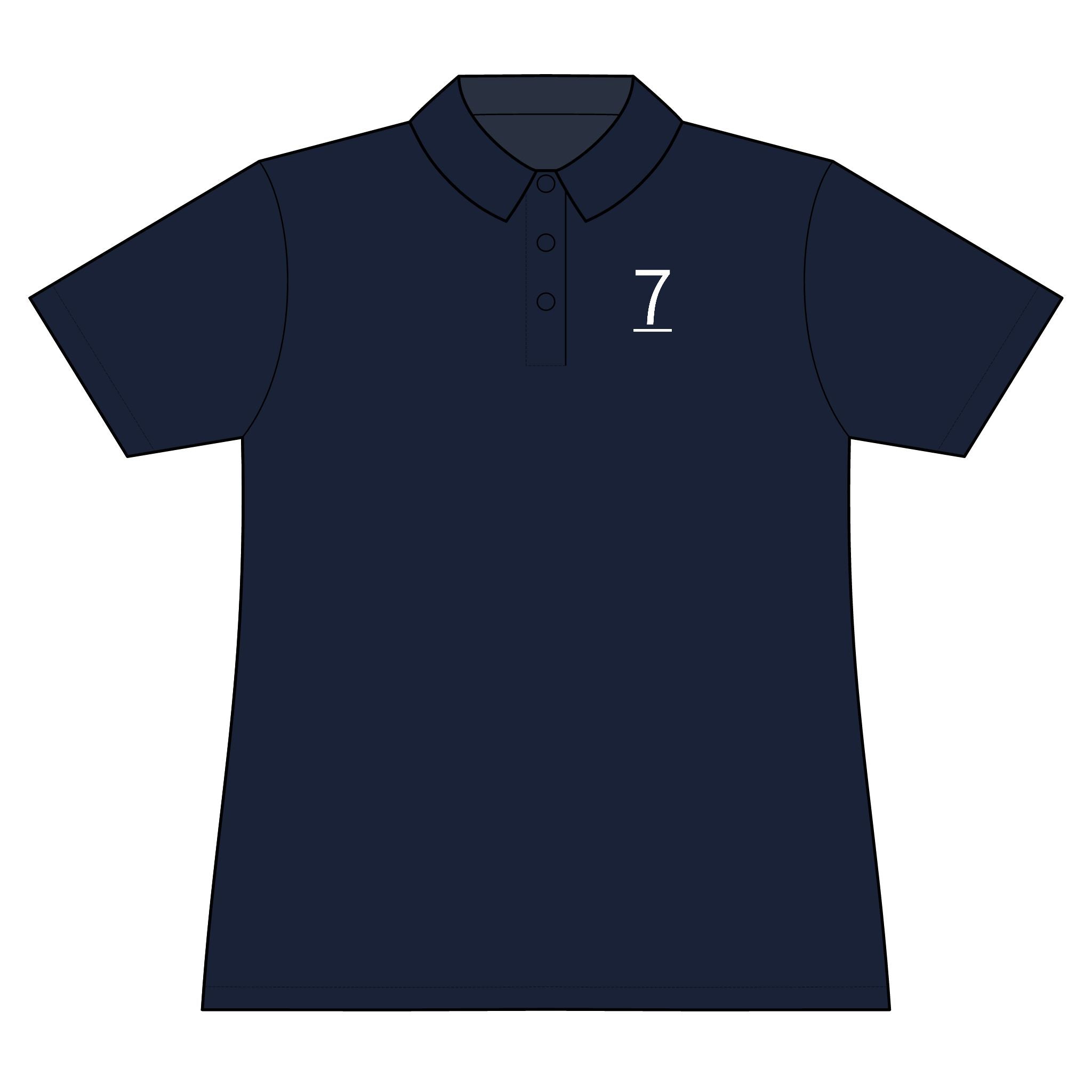 7th  Teammate: Team polo Shirt - Blue Ribbon - Daughter / Women's