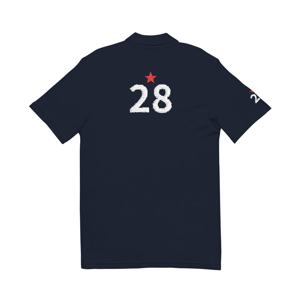 28*  I Miss You:  Team polo Shirt - Blue Ribbon - Widower / Men's