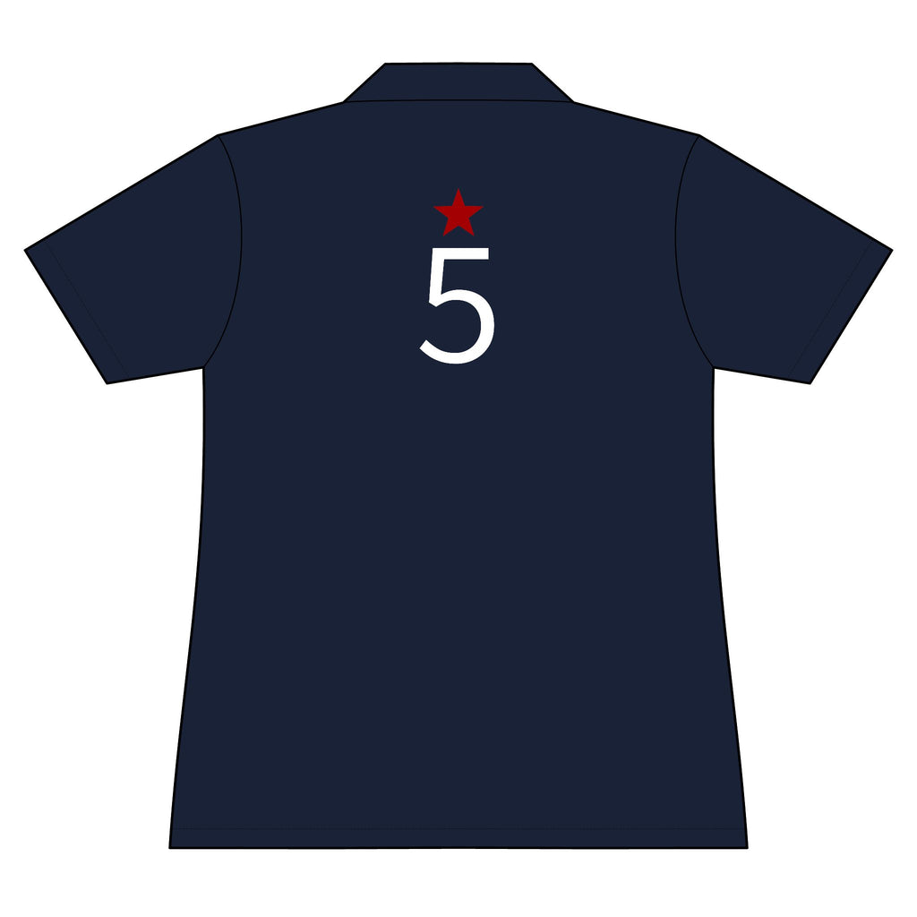 5*  I Miss You: Team polo Shirt - Blue Ribbon - Widow / Women's