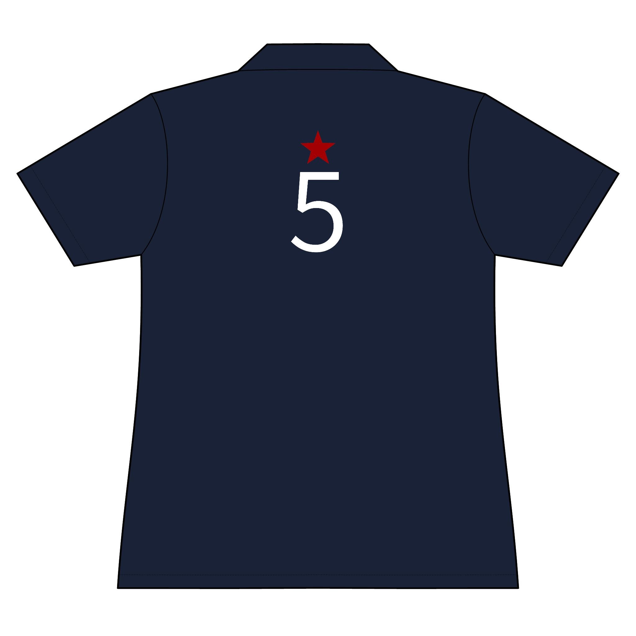 5*  I Miss You: Team polo Shirt - Blue Ribbon - Widow / Women's