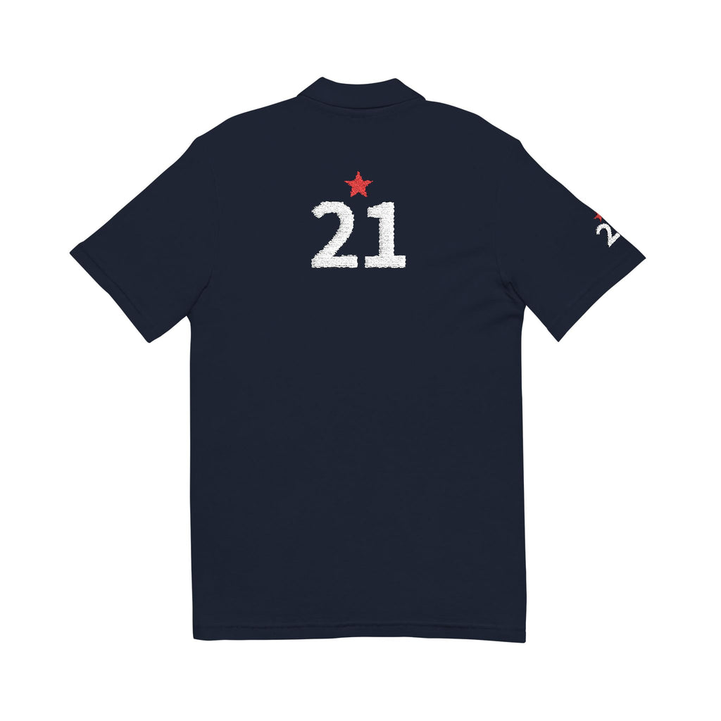 21*  I Miss You:  Team polo Shirt - Blue Ribbon - Widower / Men's