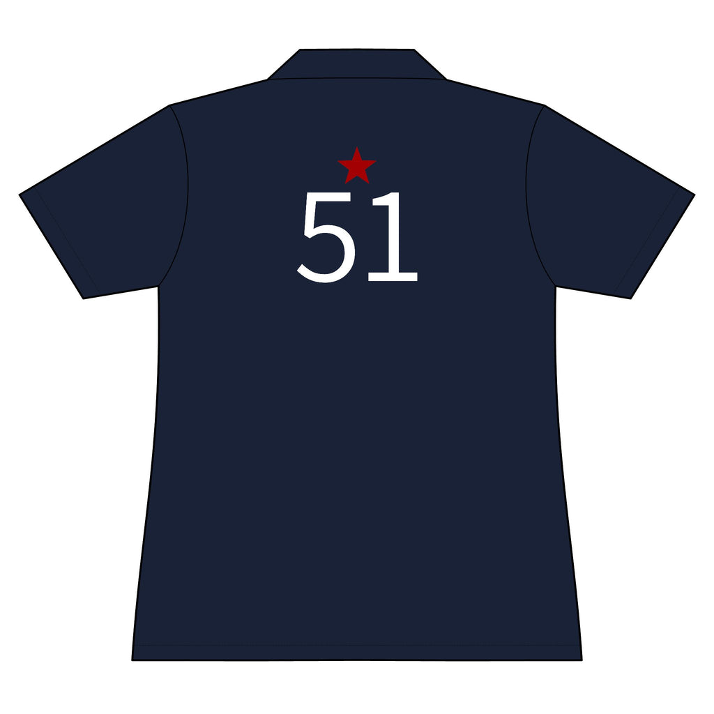 51*  I Miss You: Team polo Shirt - Blue Ribbon - Widow / Women's
