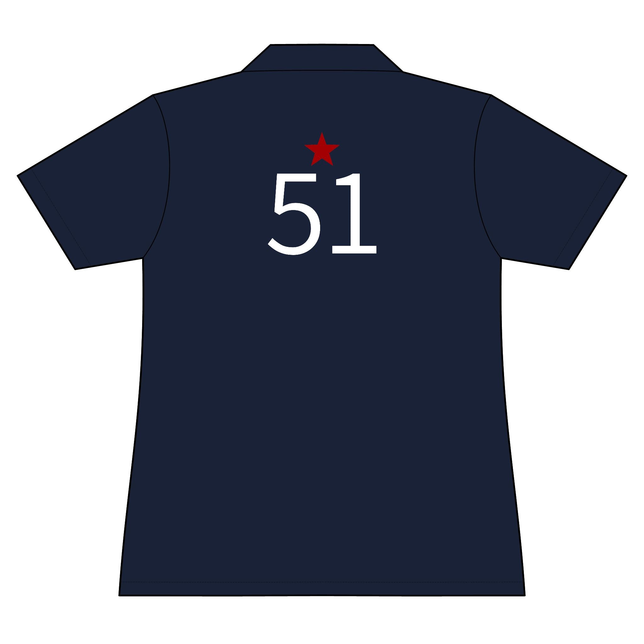 51*  I Miss You: Team polo Shirt - Blue Ribbon - Widow / Women's