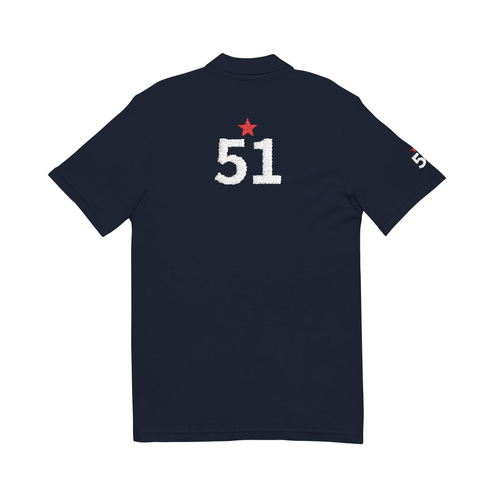 51*  I Miss You:  Team polo Shirt - Blue Ribbon - Widower / Men's