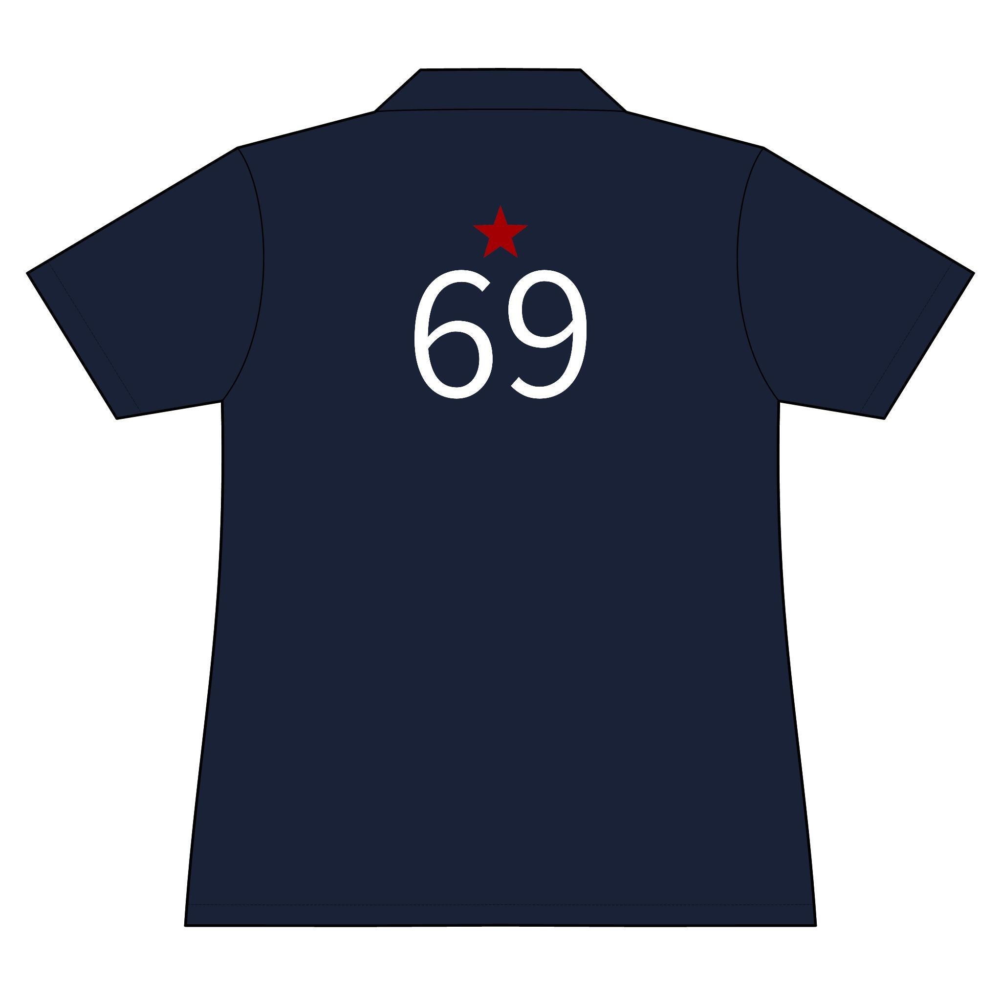 69*  I Miss You: Team polo Shirt - Blue Ribbon - Widow / Women's