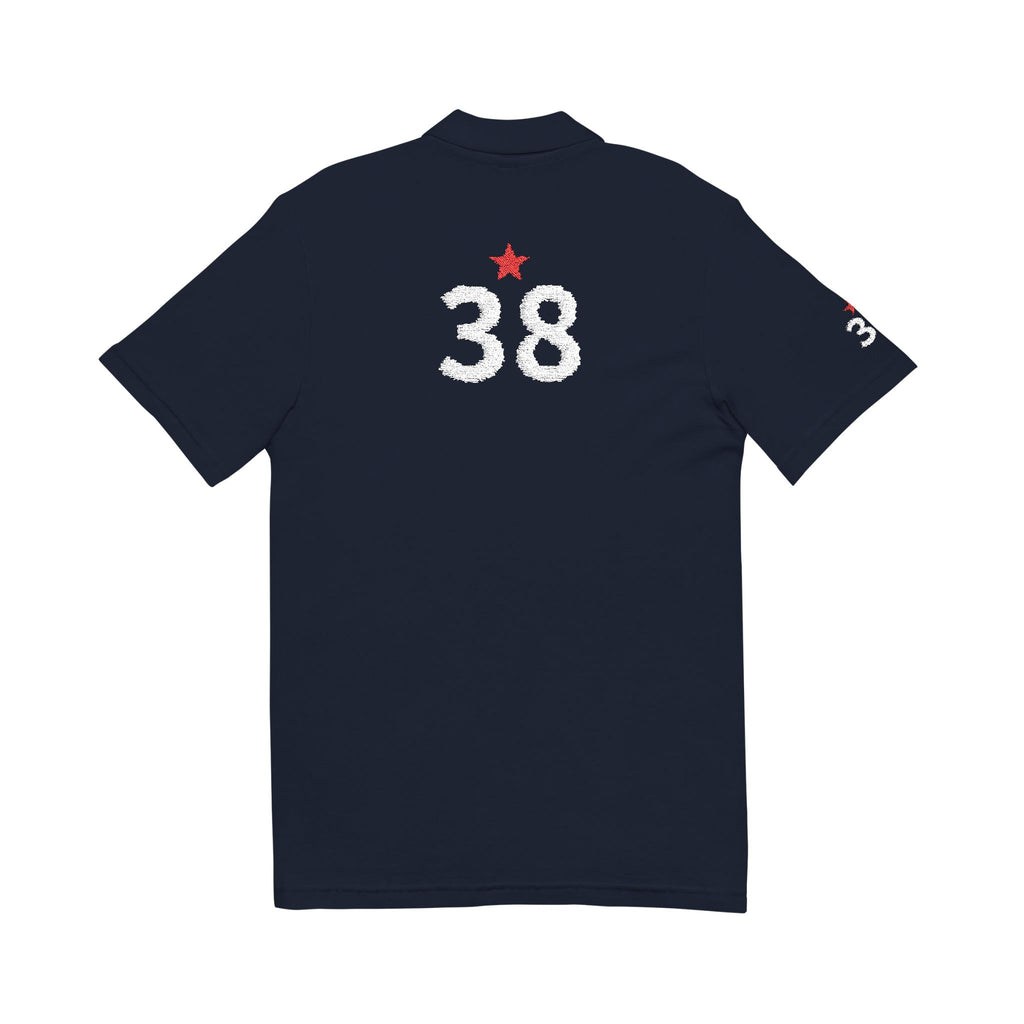 38*  I Miss You:  Team polo Shirt - Blue Ribbon - Widower / Men's