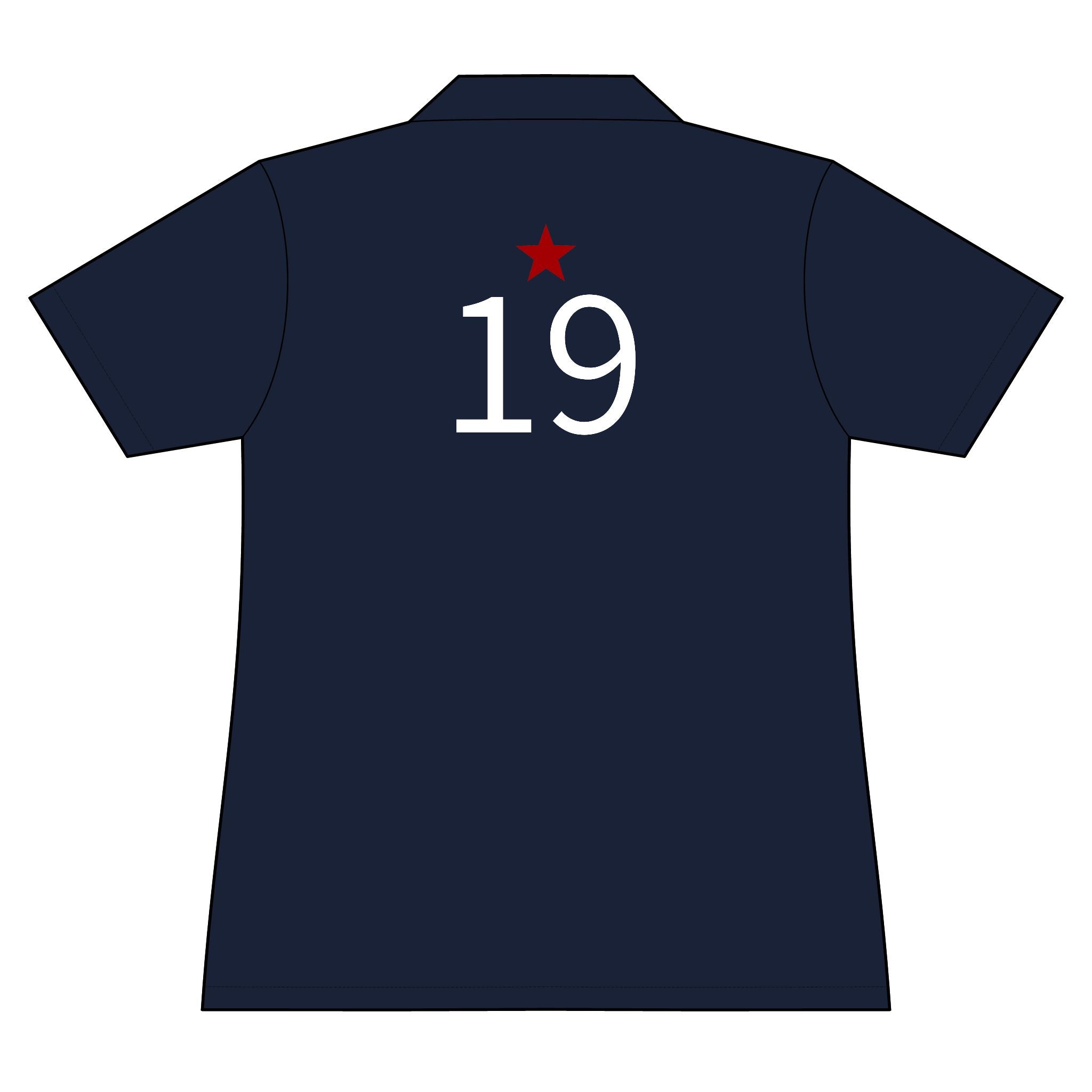 19*  I Miss You: Team polo Shirt - Blue Ribbon - Widow / Women's
